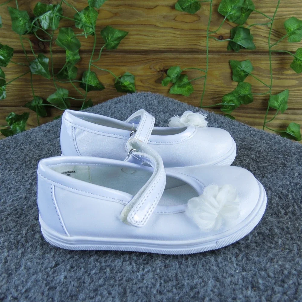 Rachel Shoes Girls Mary‎ Jane  Sz T 7 Medium White Synthetic Hook & Loop